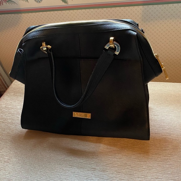 Zac Posen Eartha Double Handle Satchel Luxury Black Purse Full Size - Picture 7 of 16